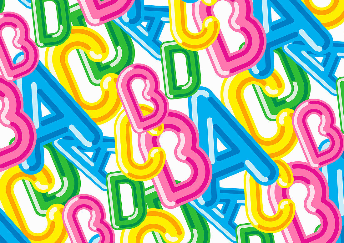Multicoloured letters, illustration