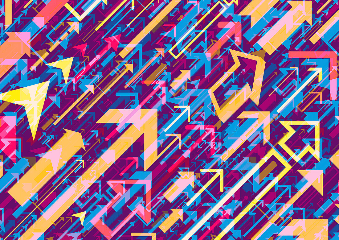 Multicoloured arrows, illustration