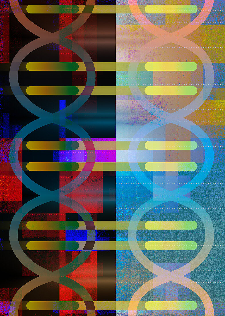 Abstract pattern of DNA double helix, illustration