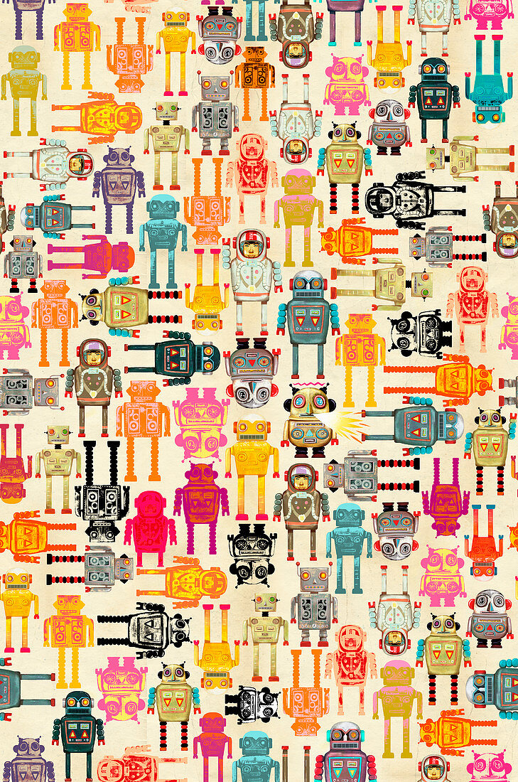 Robot pattern, illustration