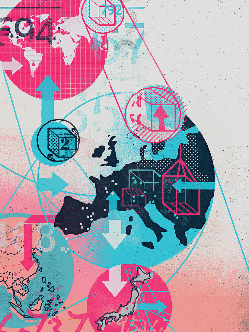 European trade links with the world, illustration