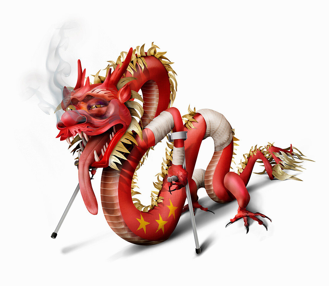 Unhealthy Chinese dragon, illustration