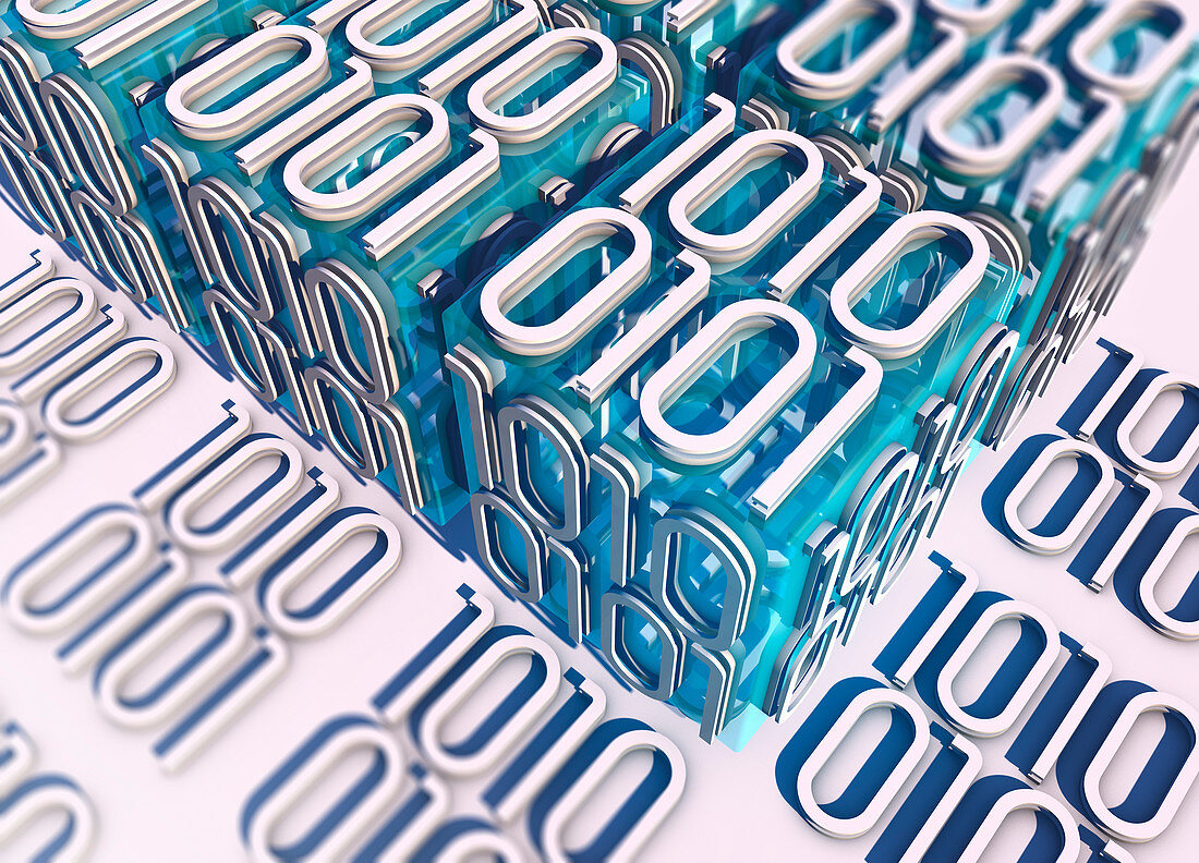 Blocks of binary code, illustration