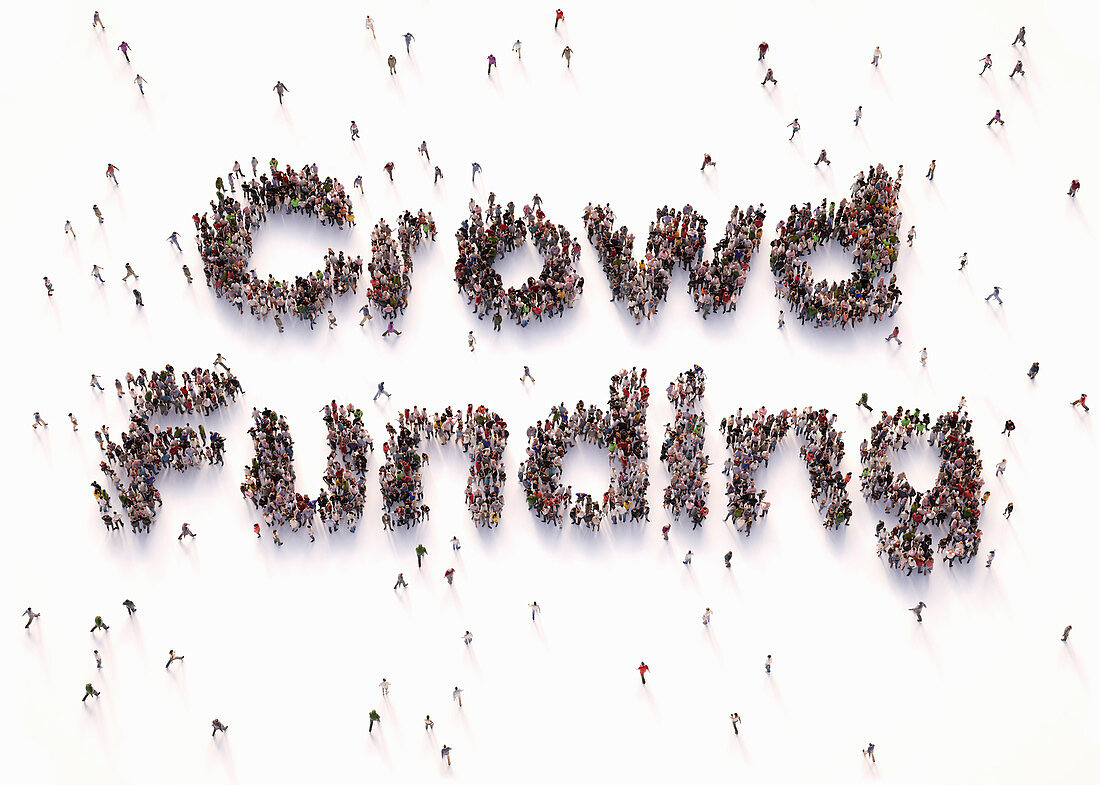 Crowd funding, conceptual illustration