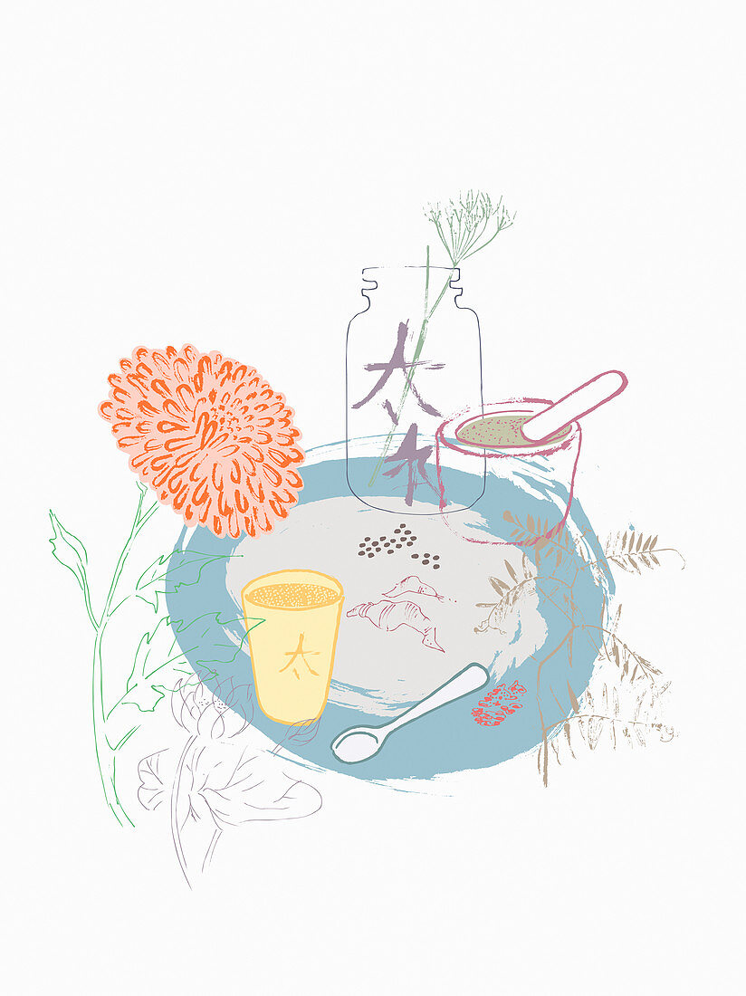 Chinese herbal medicine, illustration
