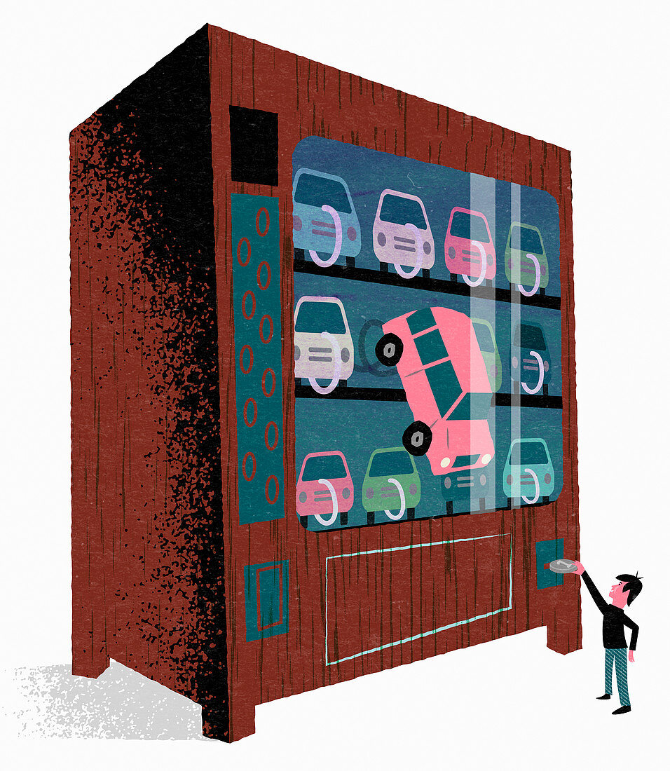 Car vending machine, illustration