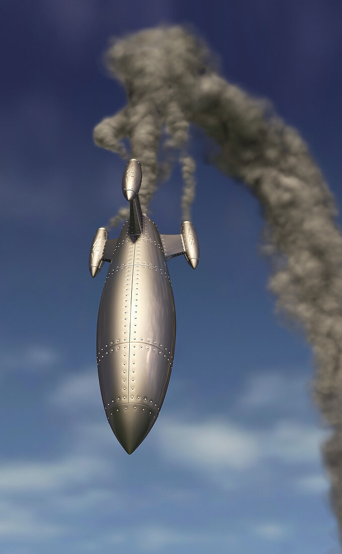 Rocket in flight, illustration