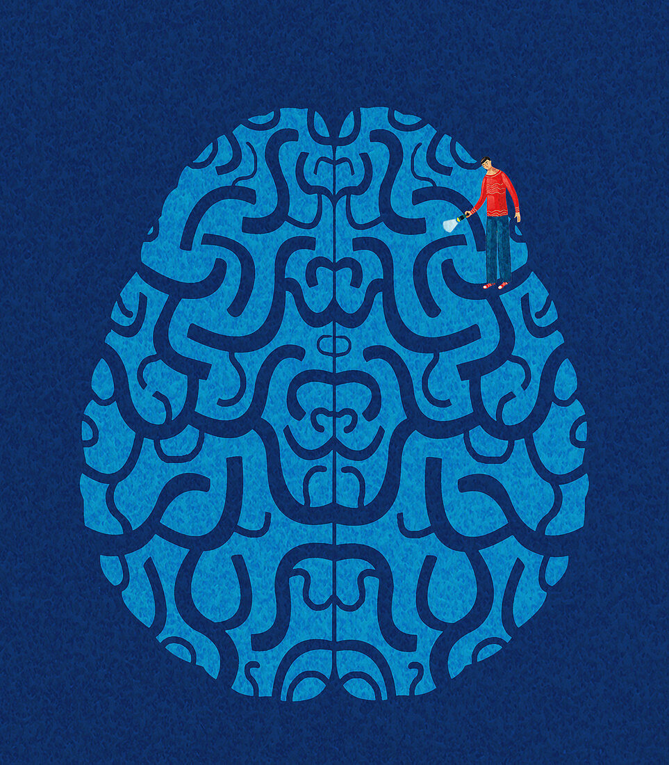 Neurology research, conceptual illustration