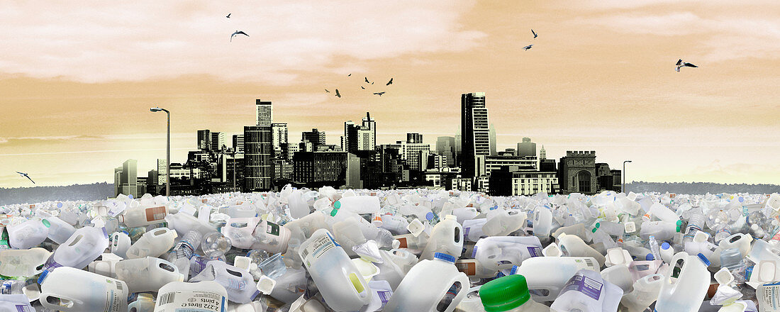 Plastic waste, illustration
