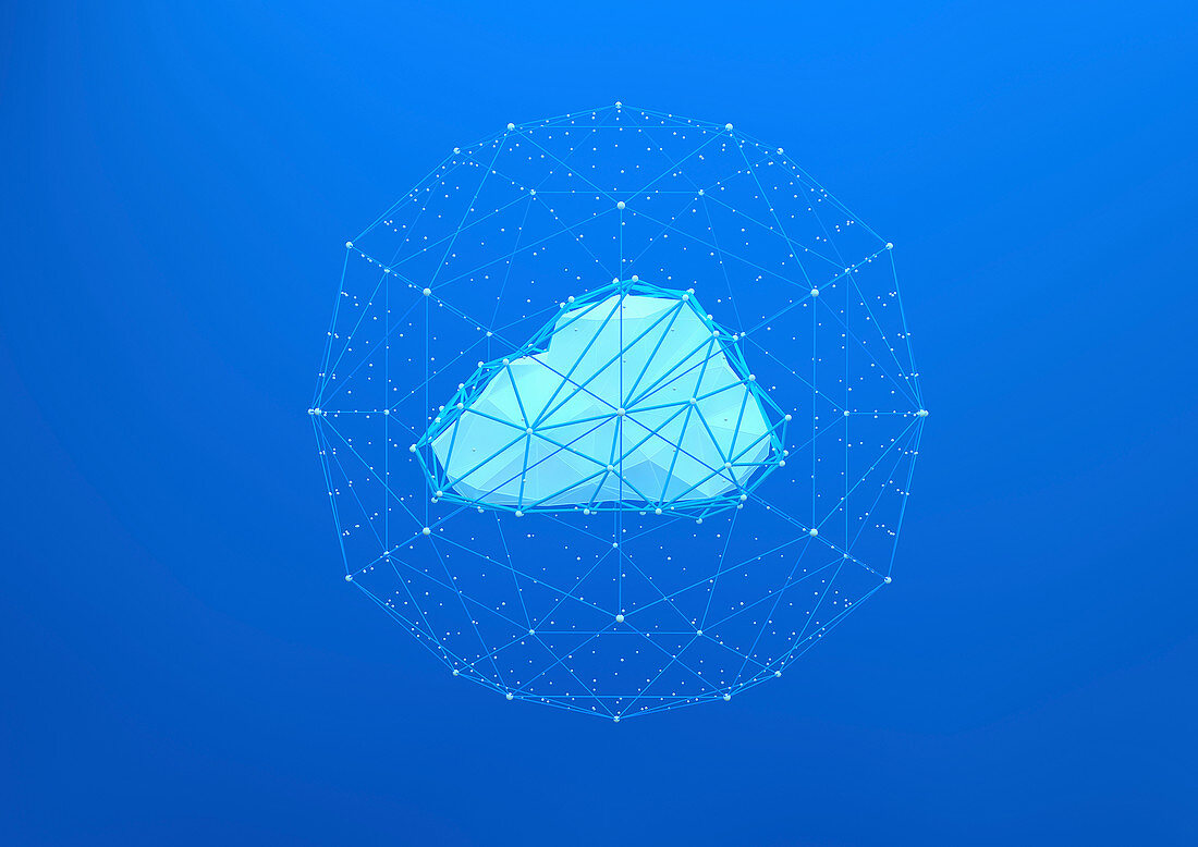 Cloud computing, conceptual illustration