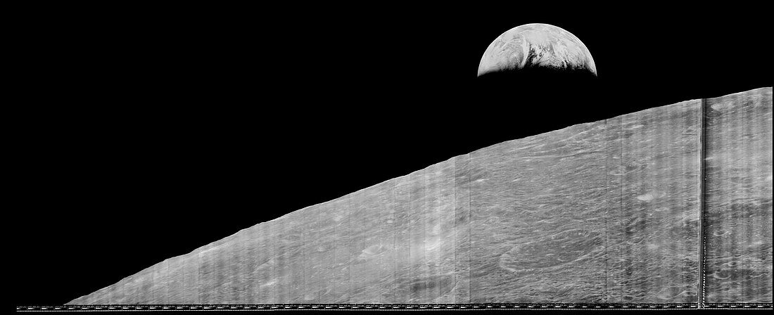 Earthrise from Lunar Orbiter 1, 1966