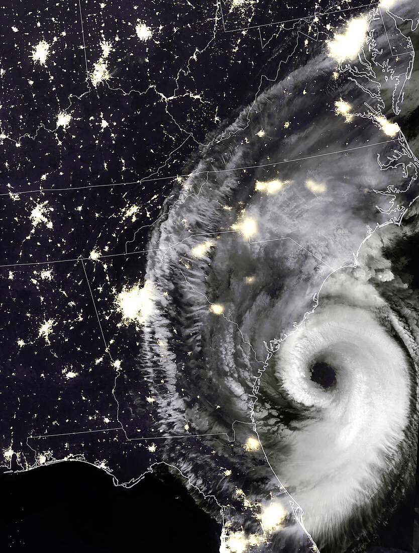 Hurricane Dorian off the US coast, infrared satellite image