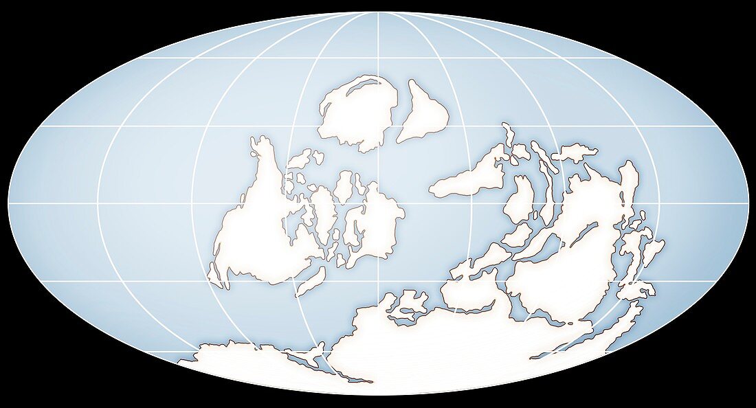 Continents during the Silurian, illustration