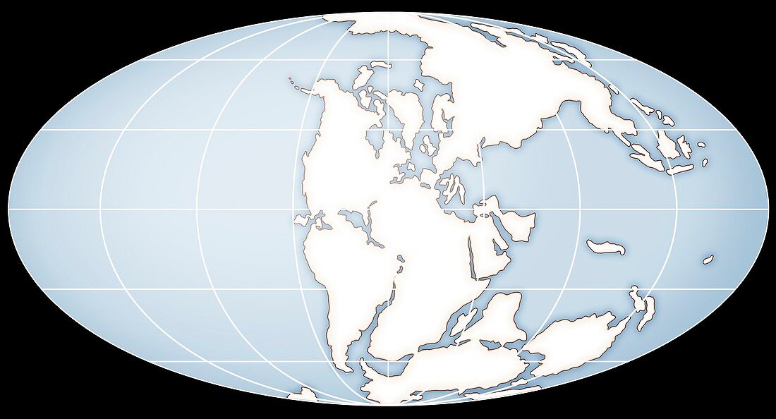 Continents during the Triassic, illustration