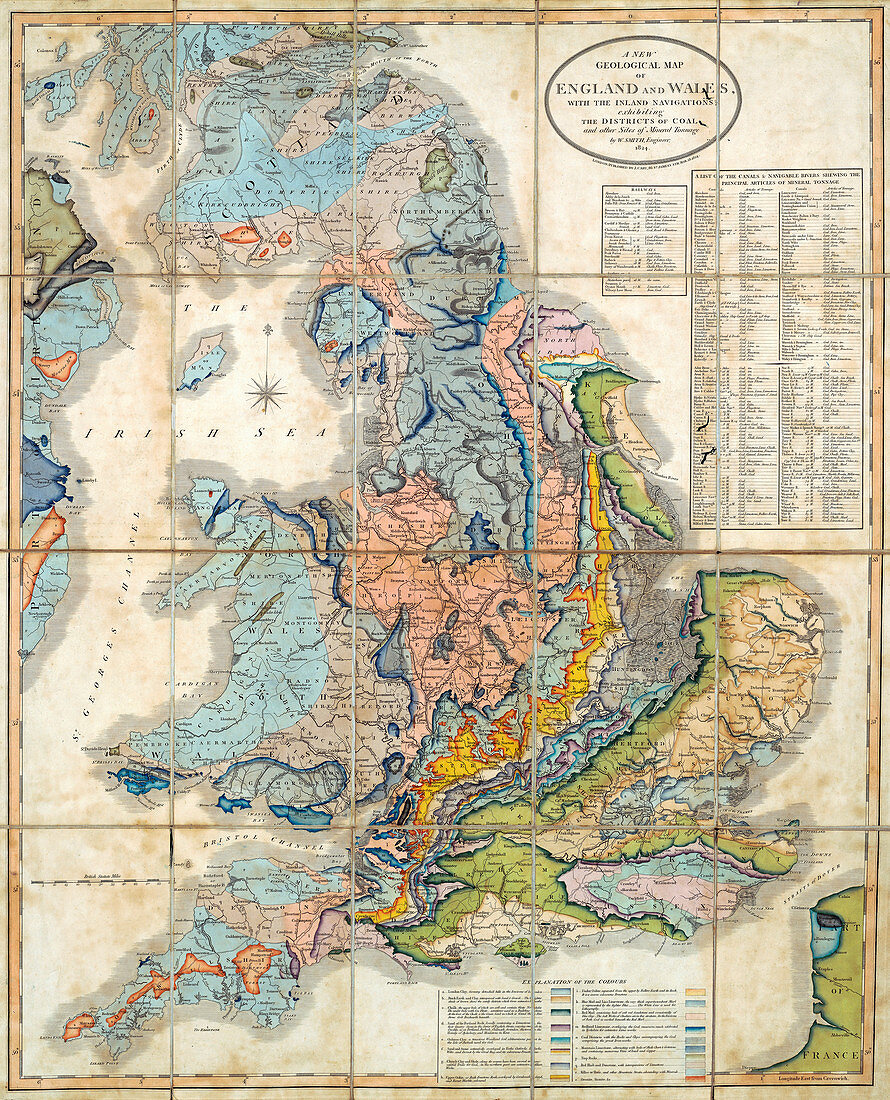 First geological map of Britain, 1824 edition