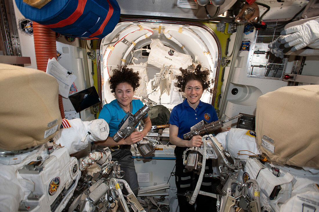 NASA astronauts Meir and Koch on the ISS