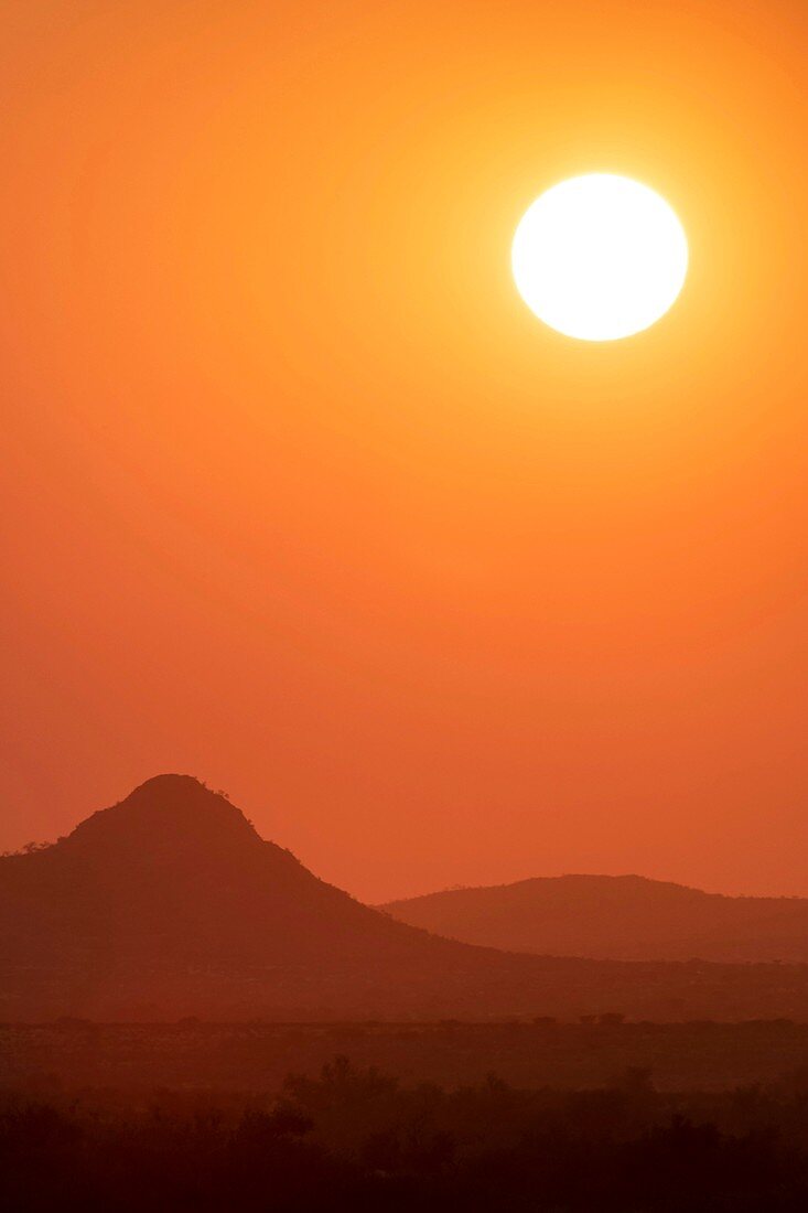 Sunset over Namib desert, Namibia