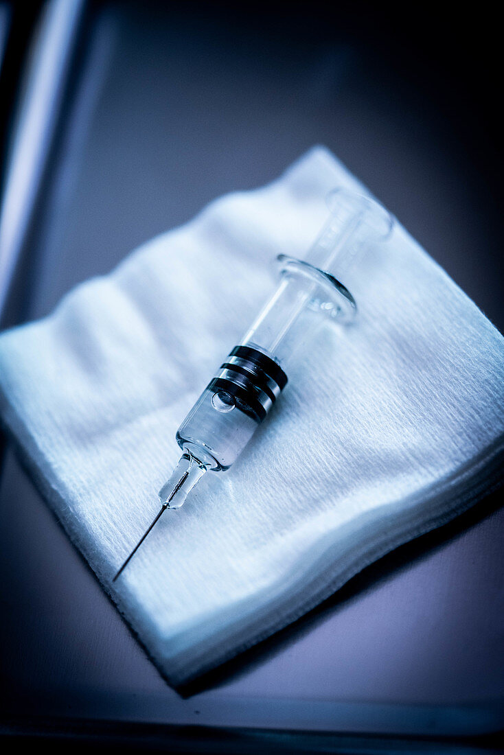 Close up of a syringe