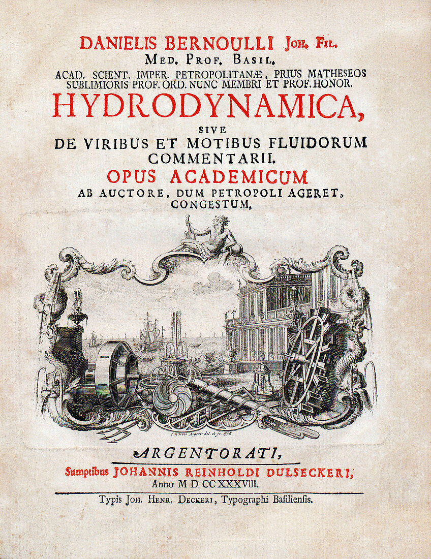 Title page of Bernoulli's 'Hydrodynamica' (1738)