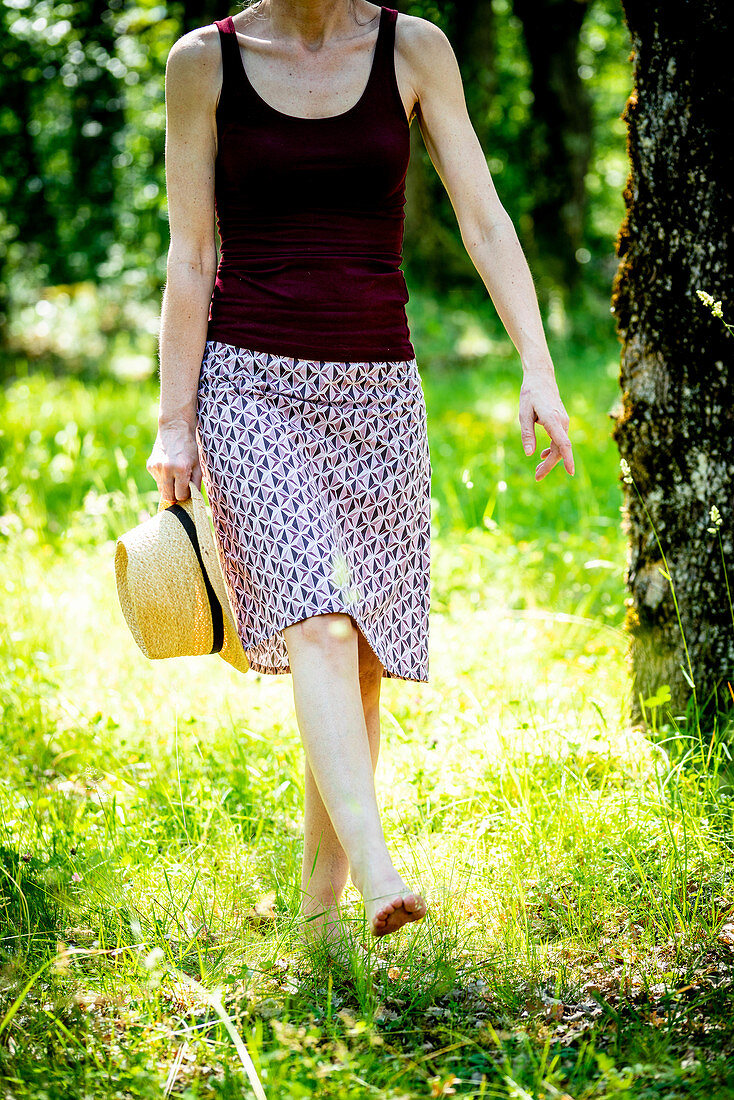 Woman walking in nature