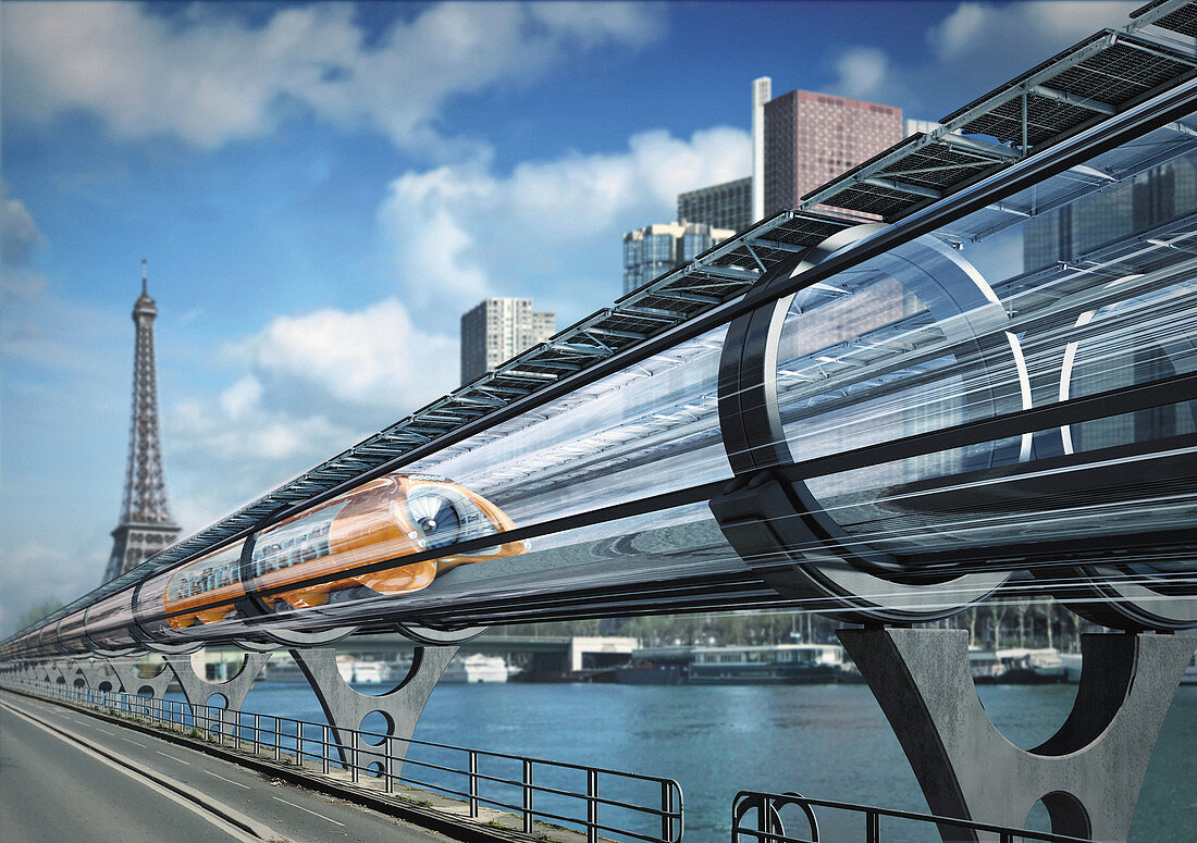 Hyperloop transport, illustration