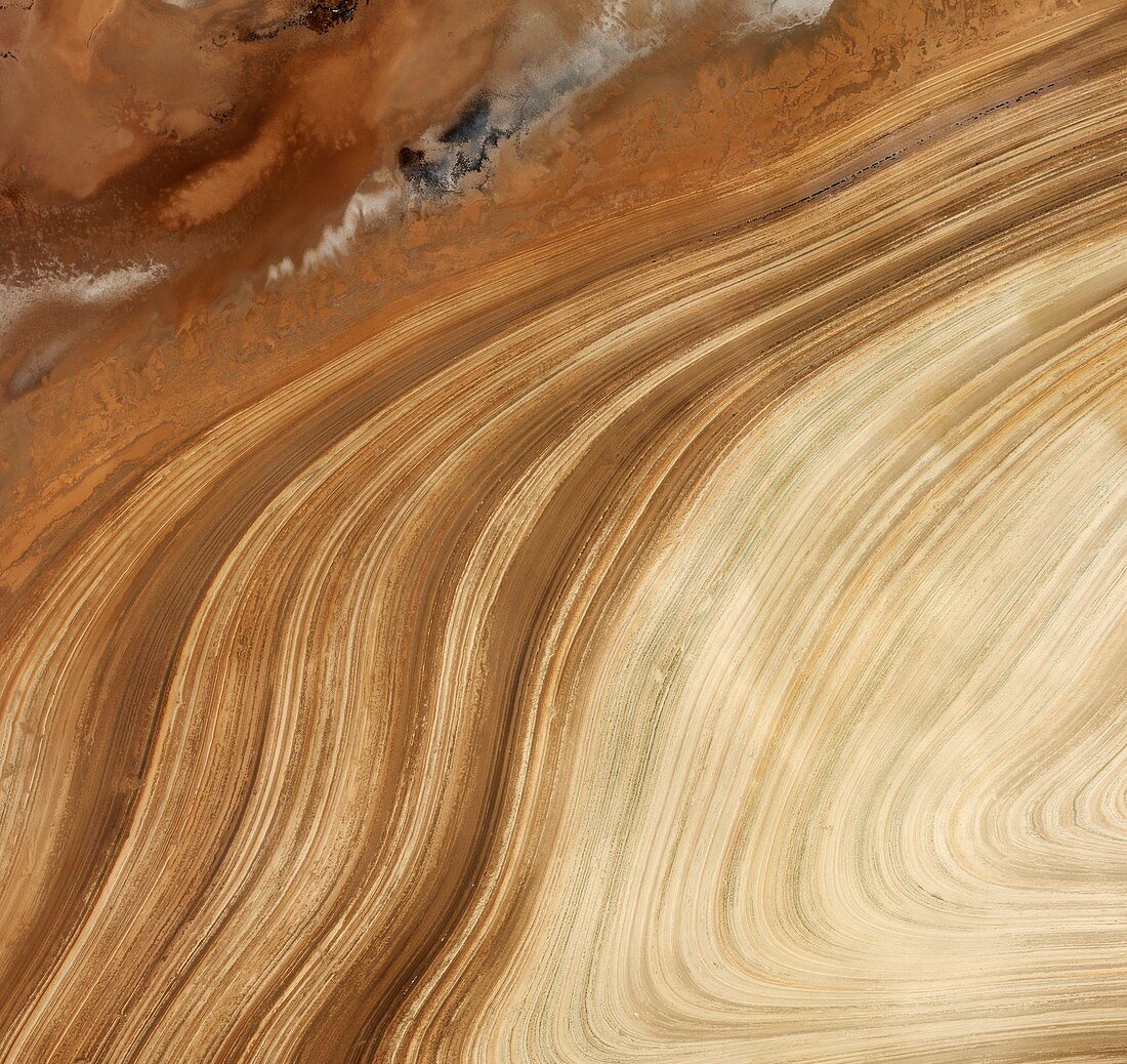 Salt desert patterns in Iran, satellite image
