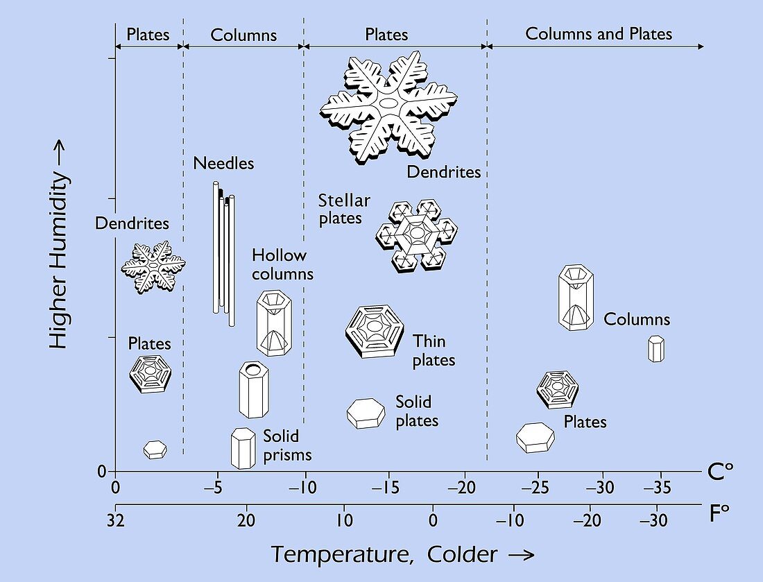 Snowflake morphology, diagram