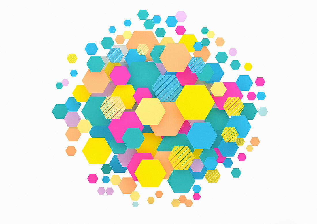 Abstract hexagonal pattern, illustration