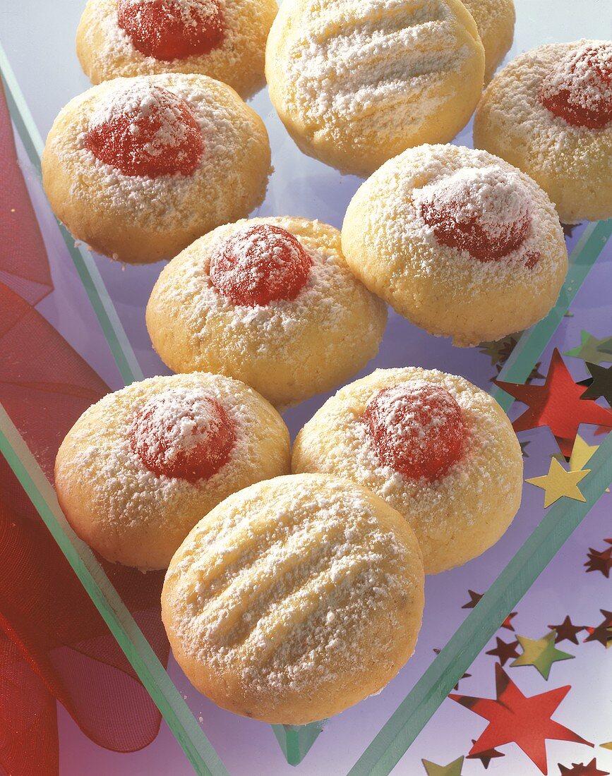 Christmas Cookies with Candied Cherries