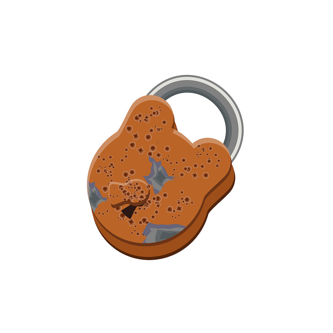 Rusted padlock, illustration