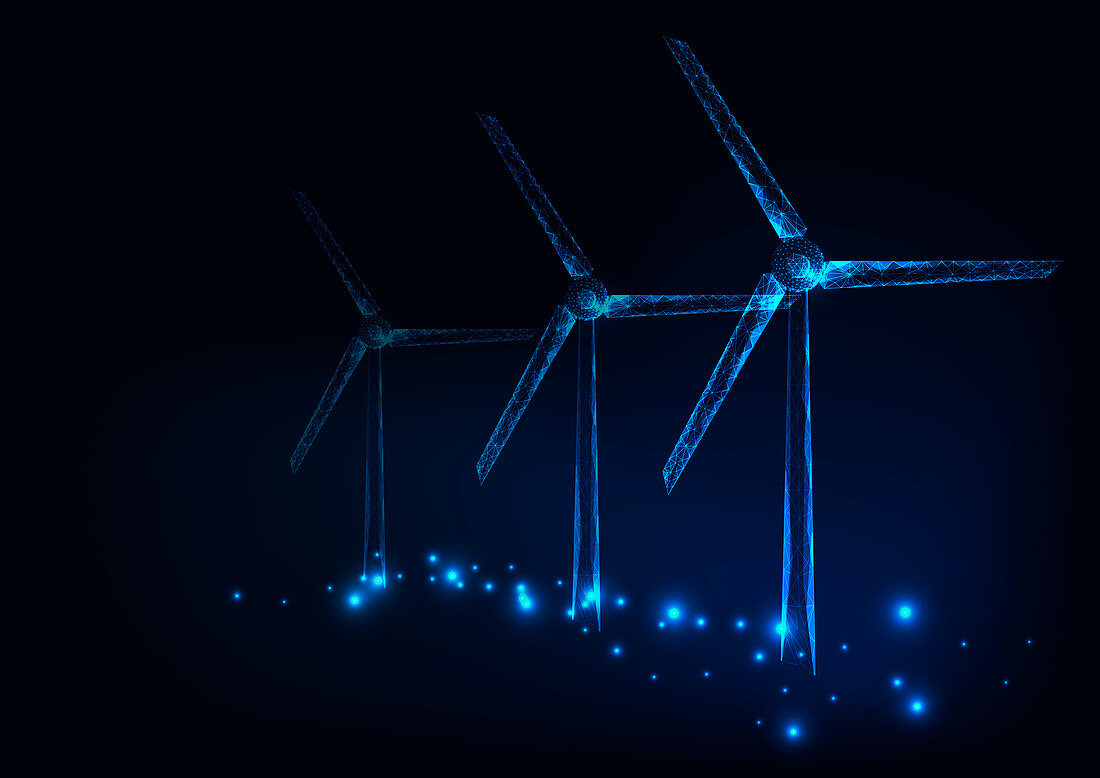 Wind turbines, conceptual illustration