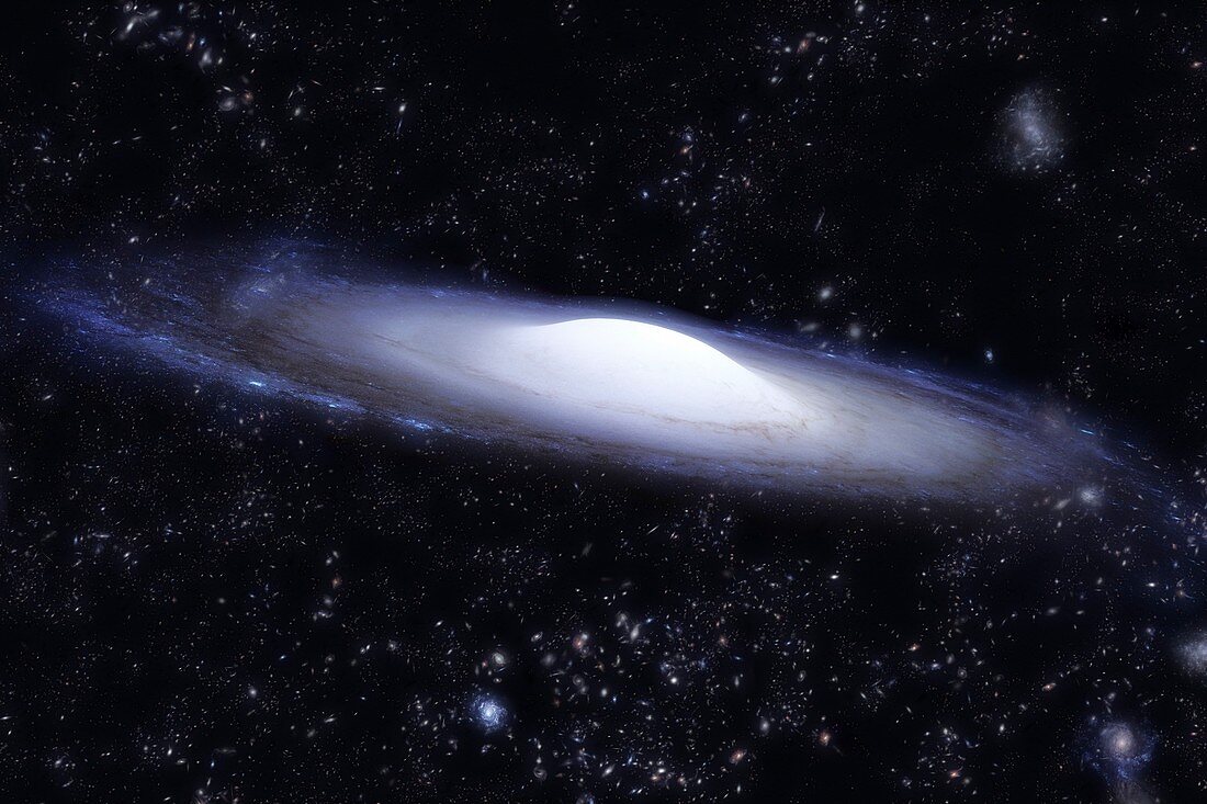 Spiral galaxy based on hubble, illustration