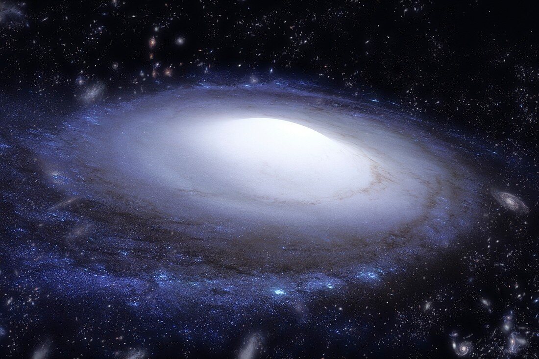 Spiral galaxy based on hubble, illustration