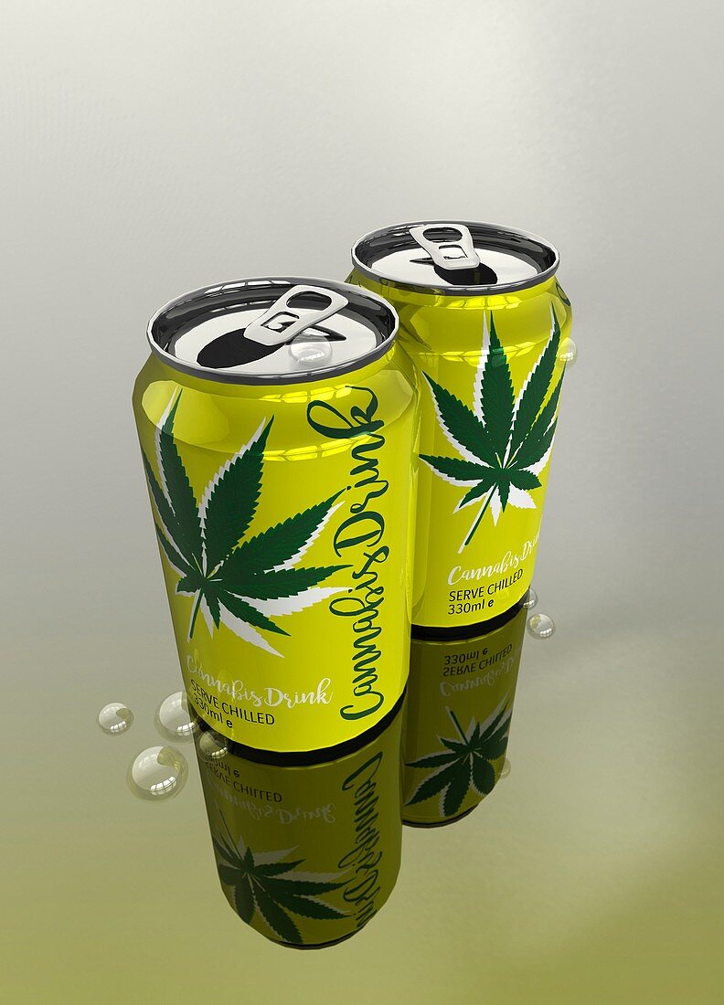 Cannabis drink, illustration