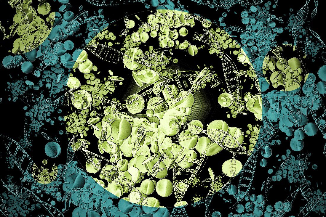 Nanobiotechology, conceptual illustration
