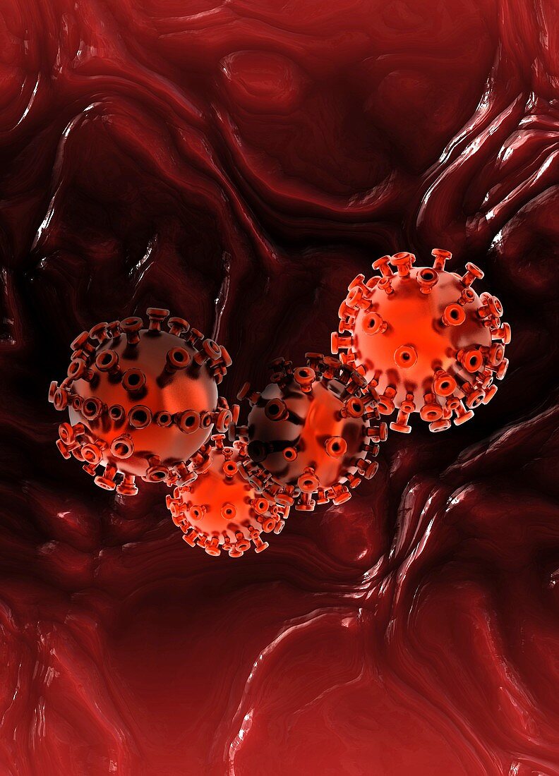 Hiv virus, illustration