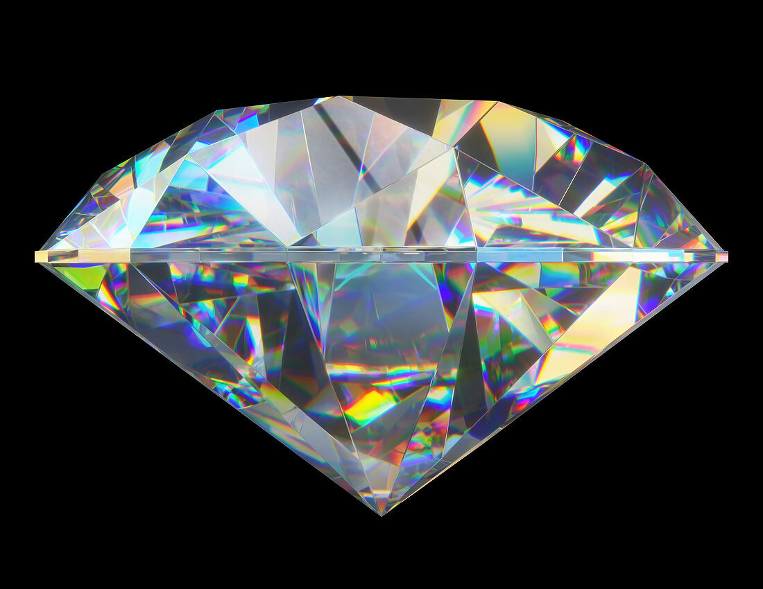 Diamond gemstone, illustration