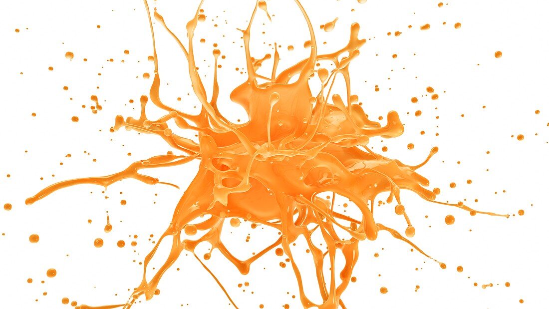 Orange juice explosion, illustration