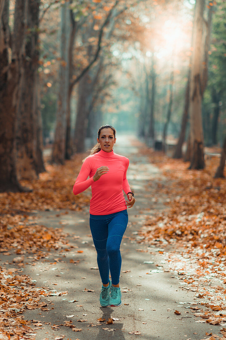 Woman jogging in a park