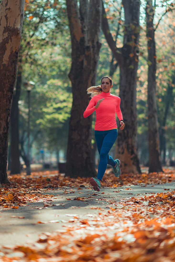 Woman jogging in a park