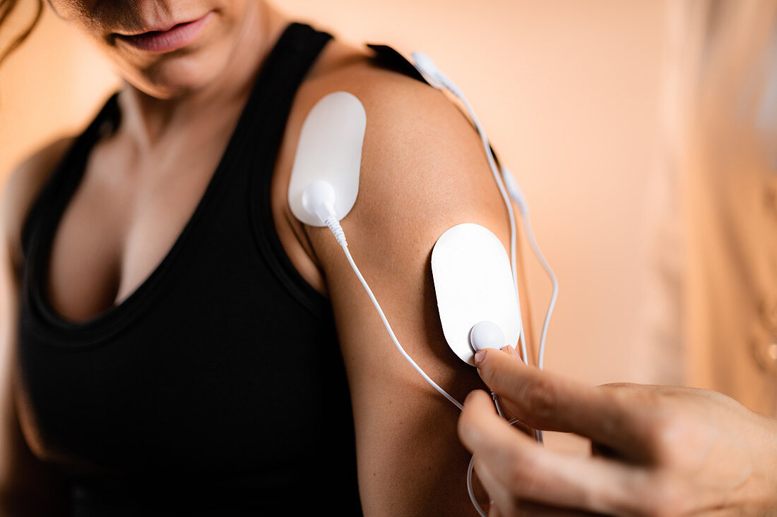 Physical therapy with TENS machine