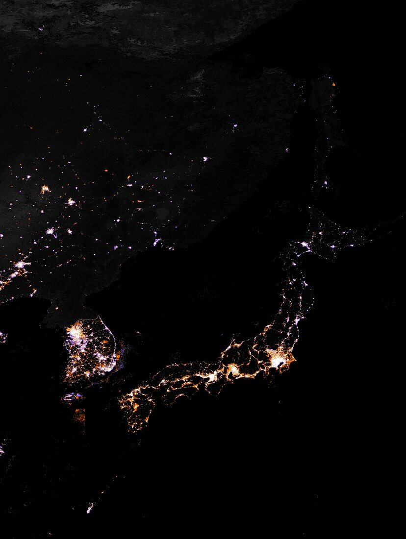Lighting intensity in Japan,2012-2016