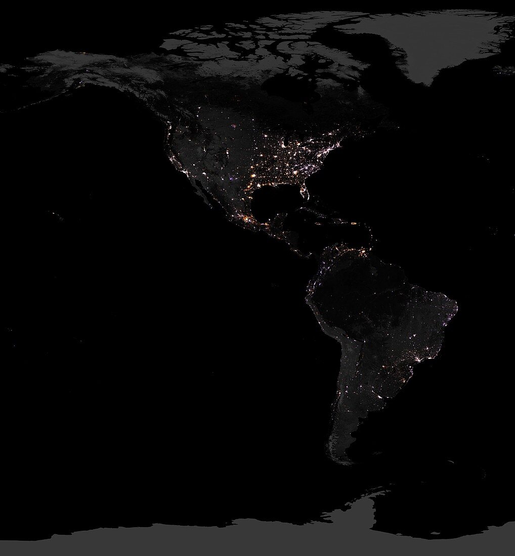 Lighting intensity in the Americas,2012-2016