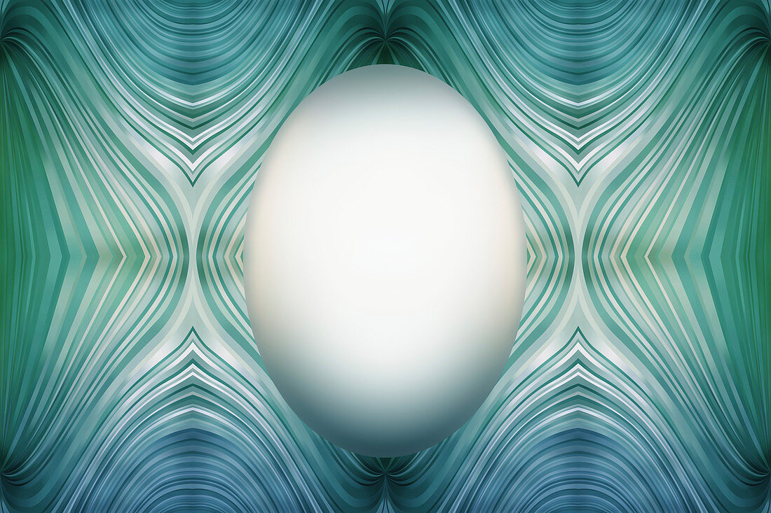 White oval with abstract pattern,illustration