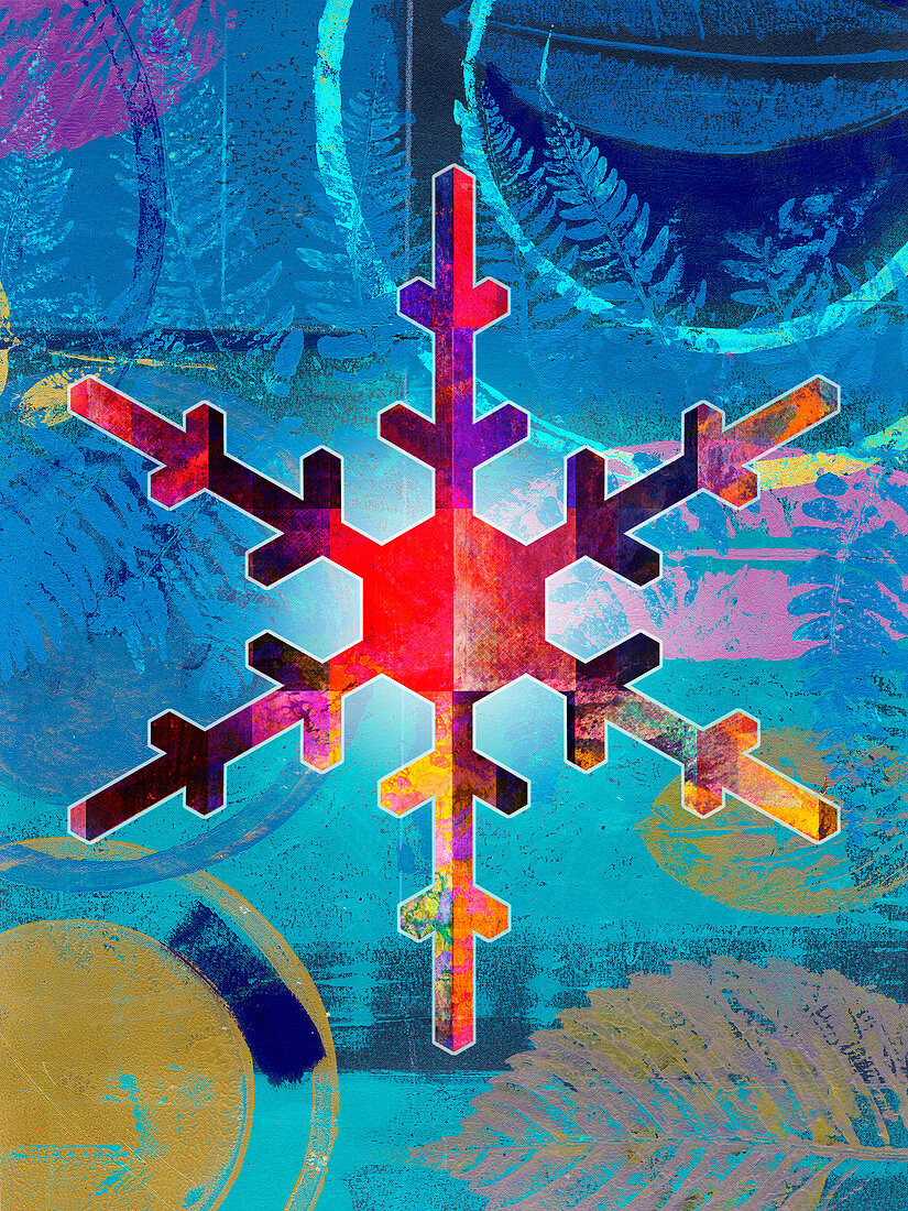Colourful snowflake,illustration
