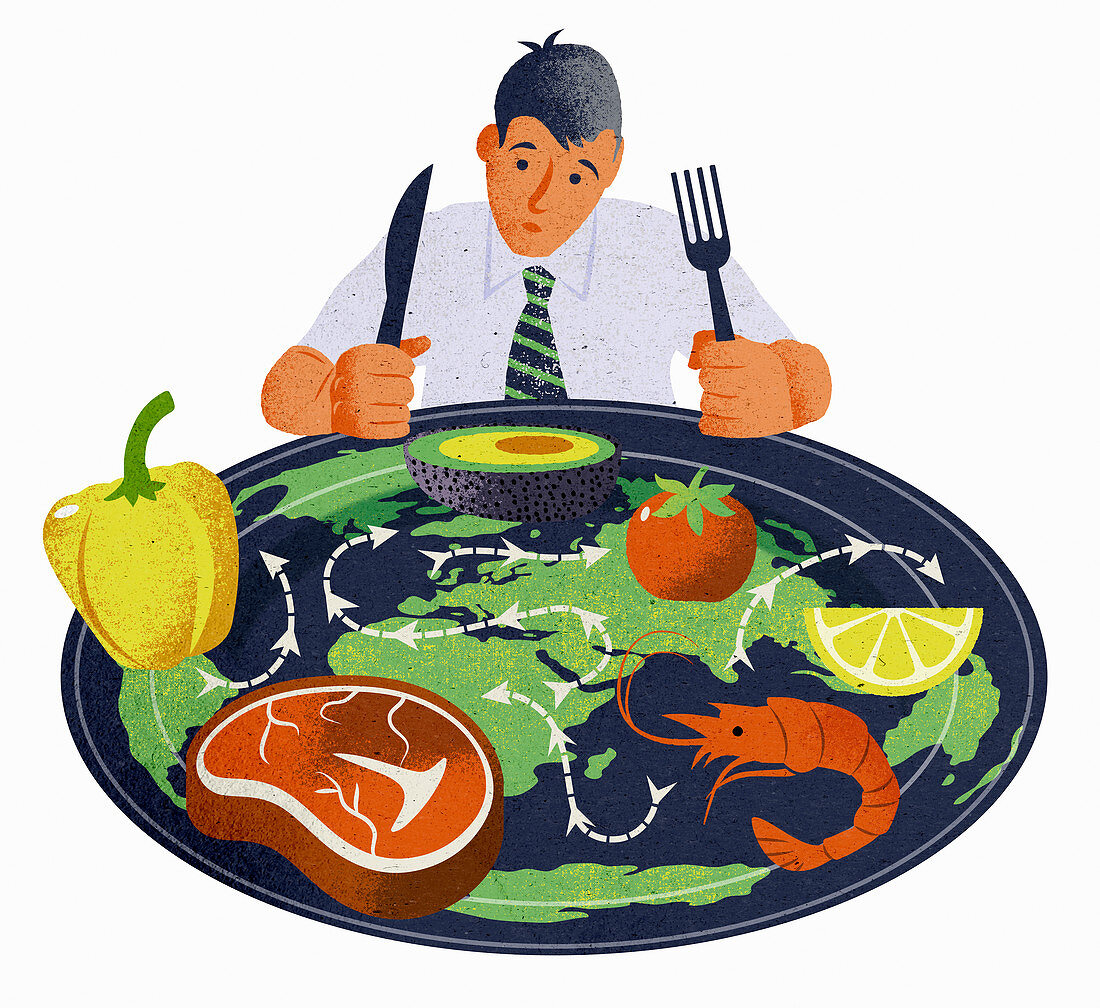 Global food supply,illustration