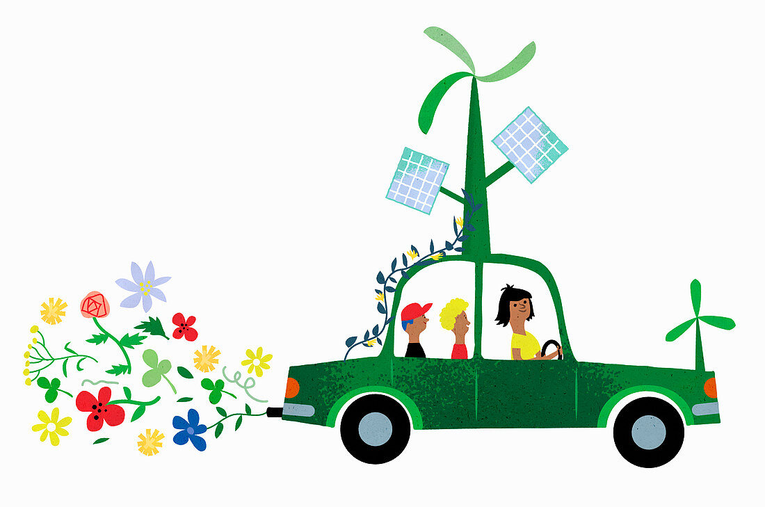 Green transport,illustration