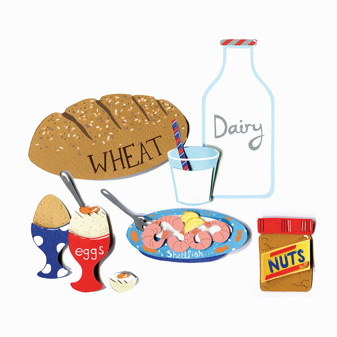 Food allergens,illustration