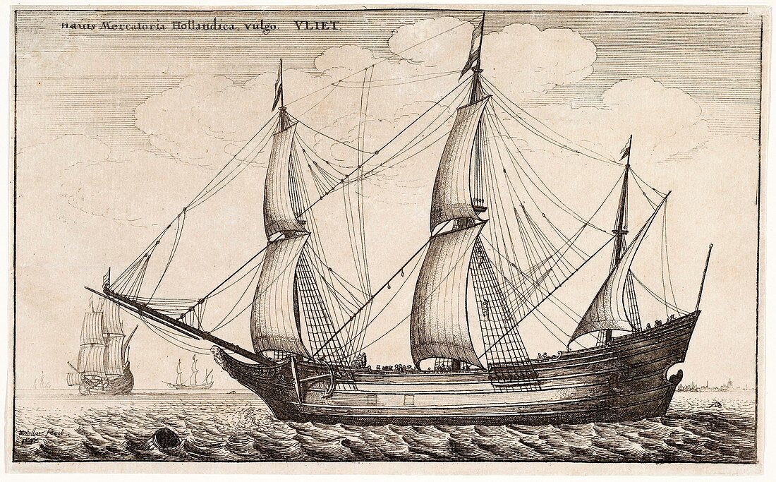 Dutch freighter sailing ship,17th century