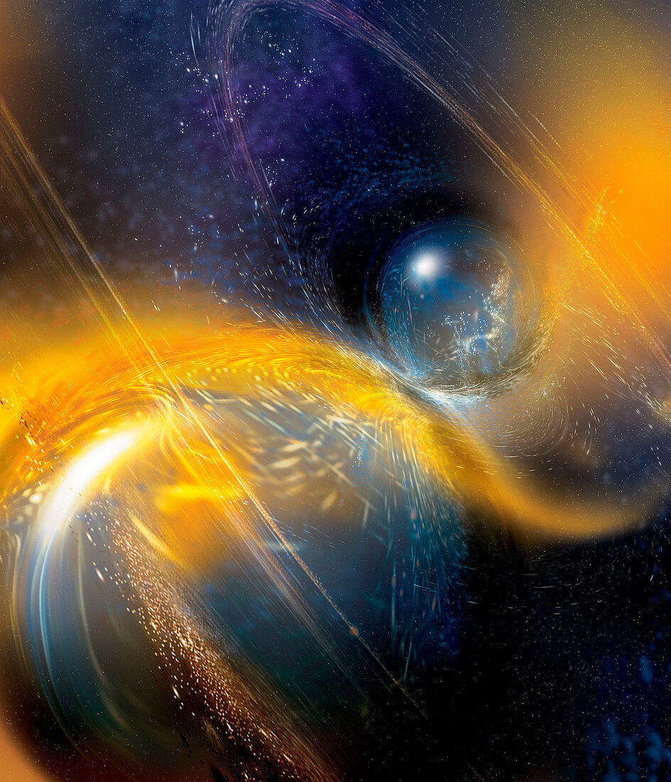 Neutron star merger,illustration